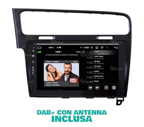 Radio de Coche para Volkswagen Golf 7 Negro Android GPS Bluetooth WiFi USB Dab+ Touchscreen 10" 8core Carplay AndroidAuto
