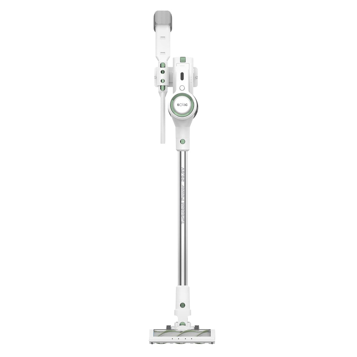 Solac AS2505 Turbobat Power - Aspirador Escoba sin Cable, con batería de Litio de 29.6V; velocidades Eco y Turbo; 55min autonomía; depósito de fácil Vaciado; Multi-filtraje