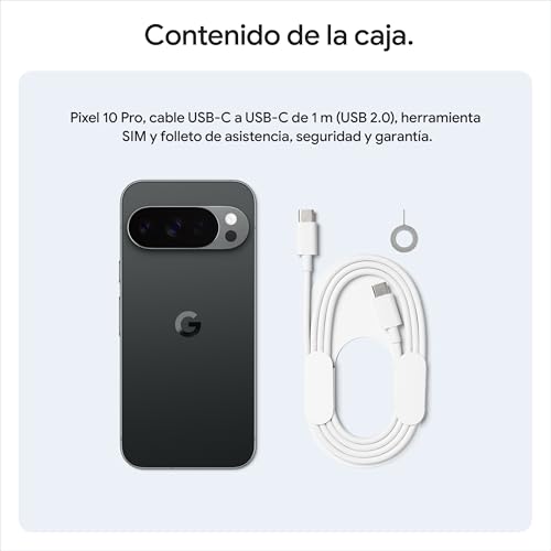 Google Pixel 10 Pro - Smartphone Android Libre con Gemini, Sistema de cámara Trasera Triple, batería de más de 24 Horas y Pantalla Super Actua de 6,3" - Obsidiana, 128GB