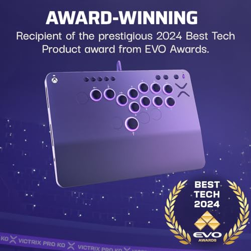 Turtle Beach Victrix Pro KO Leverless All Button Fight Stick, Officially Licensed for Xbox Series X|S, Xbox One, Windows 10/11 PC, Customizable eSports Tournament Ready Controller, Gray