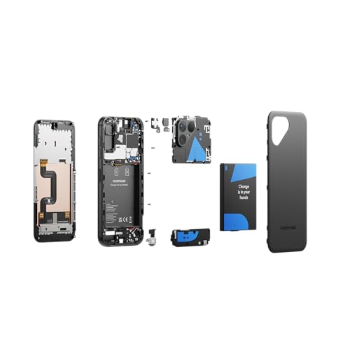 Fairphone 5 5G Smartphone sostenible (Pantalla de 6,46", cámara Dual de 50 MP, 8 GB/256 GB, 4200 mAh, Android 14) Incl. Destornillador iFixit, Negro Mate