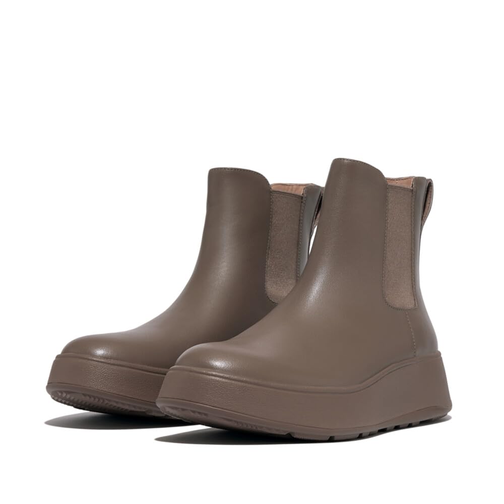 Fitflop Women's F-Mode Leather Flatform Chelsea Boots, Minky Grey, 36 EU