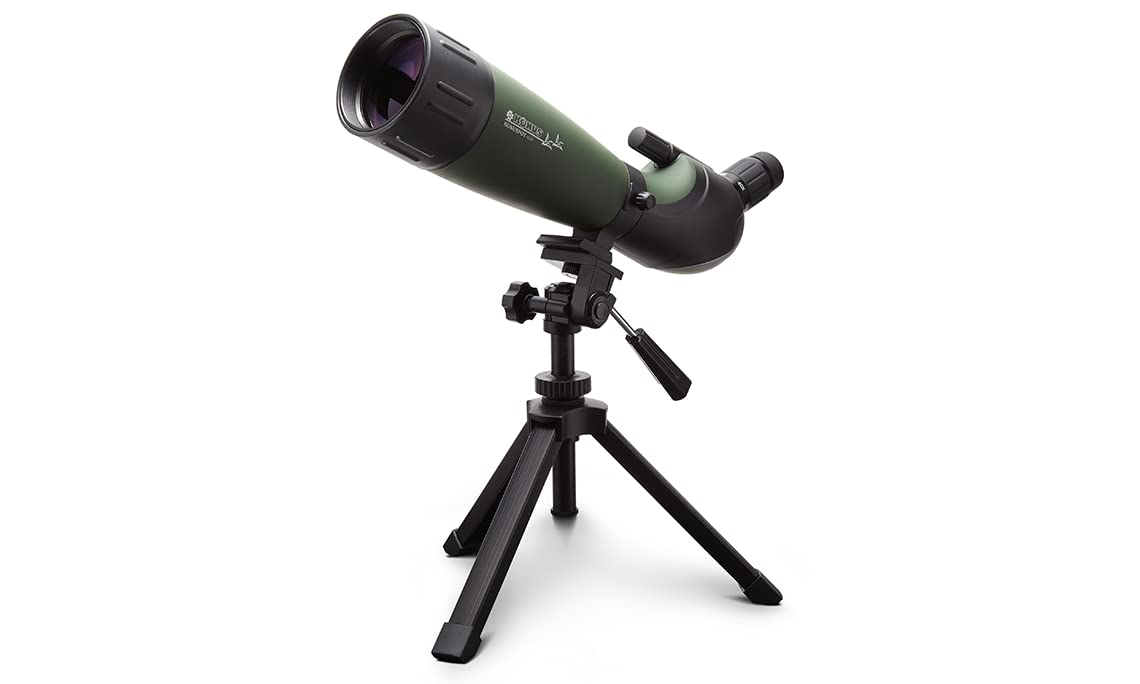 KONUS | KONUSPOT-65 telescopio de Caza y de Tiro, Ideal para observación de Aves también al Amanecer y al anochecer, Zoom/diámetro 15-45x65, Equipado con trípode de Mesa y Soporte para Smartphone