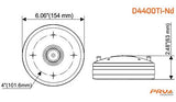 PRV AUDIO D4400Ti-Nd - Controlador de compresión de Audio RMS Pro de 2 Pulgadas de Salida de Titanio de neodimio, 200 W, 4 Pulgadas, VC, 110 dB (Individual)