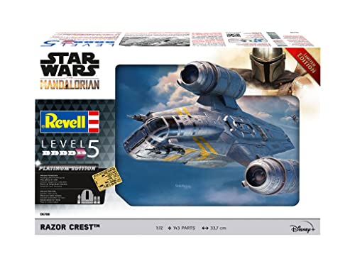 Revell Platinum Edition 06788 Star Wars: The Mandalorian Razor Crest (Din Djarin) - Kit de modelo de plástico de edición limitada sin construir/sin pintar a escala 1:72 con piezas fotograbadas y de