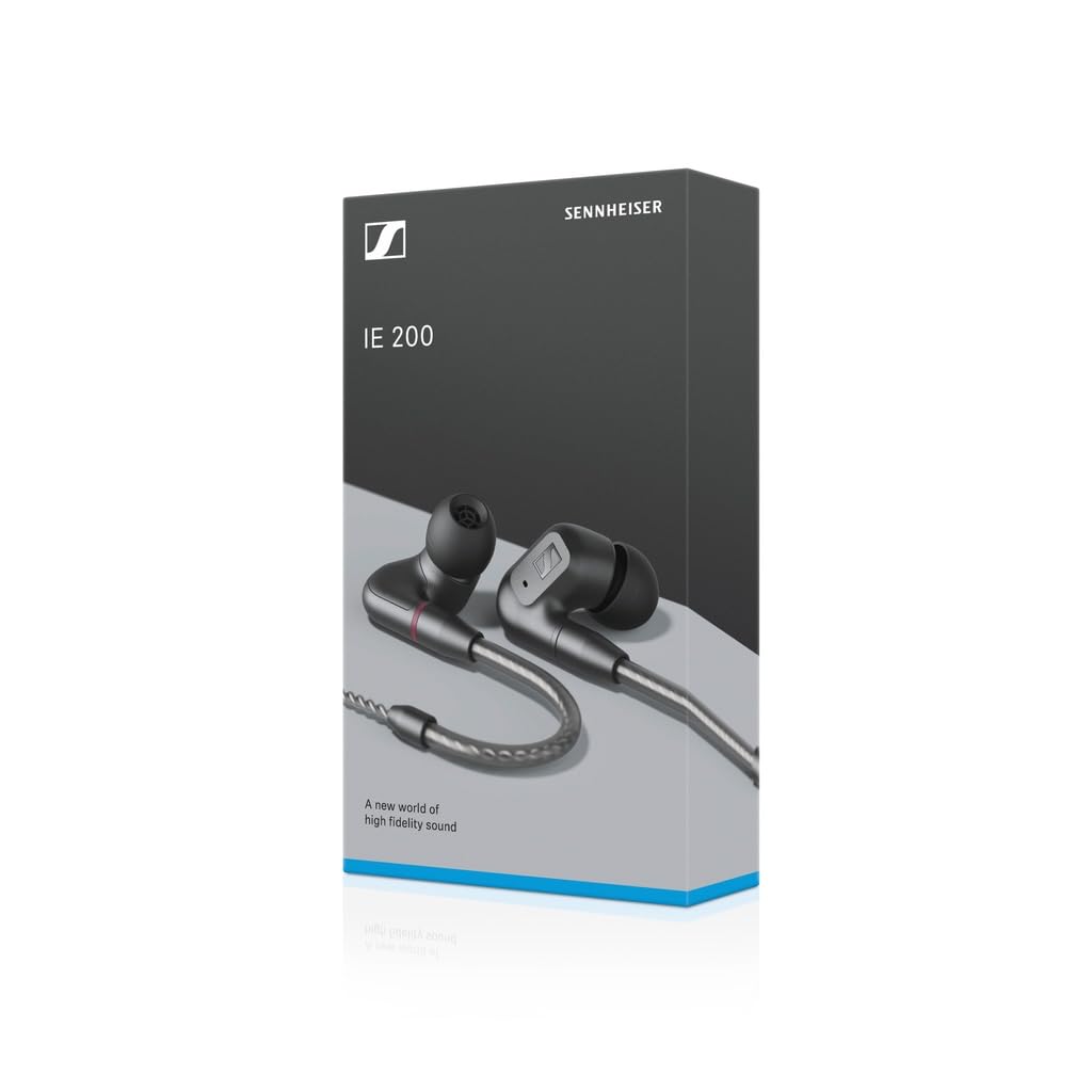 Sennheiser Auriculares estéreo audiófilos con Cable IE 200: Auriculares intraurales con Cable con Sonido nítido Superior de Alta fidelidad, Voz Realista y Graves impactantes - Negro