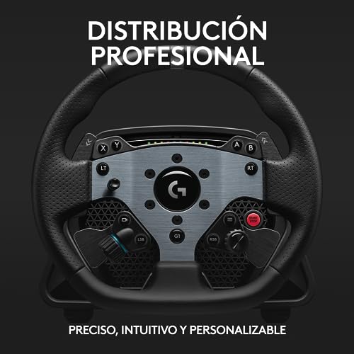 Logitech G PRO Racing Wheel, PC, fuerza de 11 N⋅m, accionamiento directo, Force Feedback TRUEFORCE,palancas de cambio magnéticas, doble embrague,pantalla OLED, desacople rápido, distribución PRO