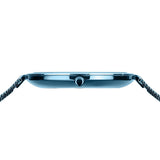 BERING 18132-Charity2 Reloj de cuarzo para mujer con caja de acero inoxidable de 32 mm con acabado azul y esfera azul, correa milanesa, cristal de zafiro y resistencia al agua de 3 ATM