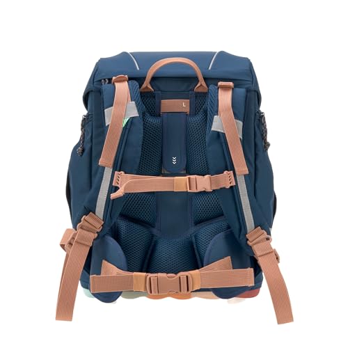 LÄSSIG Juego de mochilas escolares de 7 piezas para niños/ School Set Boxy Unique, navy