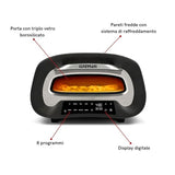 G3 Ferrari G10186 "Pronto Pizza 2 Minutos", 1700 W, Alcanza hasta 430°C, Paredes frías, Cocción en 2 minutos, Pantalla digital, 8 programas, Piedra refractaria, Accesorios y Recetario incluidos, Negro
