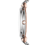 Emporio Armani Reloj de mujer, Movimiento de dos manecillas, 32MM 2T Caja de acero plateado/rosa con correa de acero, AR11537, Purpurina tono oro rosa y tono plata