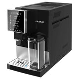 Cecotec Cafetera Superautomática Cremmaet Compactccino Black Silver, 19 Bares, Sistema Thermoblock, Grano recién molido con Plug&Play, Depósito 150gr café con molinillo, 1,1 L agua, 400ml leche
