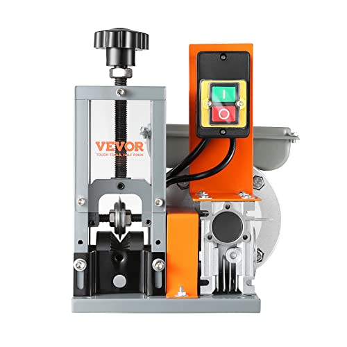 VEVOR Máquina de Pelacables para Reciclaje de Cobre 1,5-25 mm, Eléctrico de Cobre 18 m/min, Automático Motorizado 180 W, Referencia de Profundidad Visible