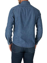 Wrangler Iconic Regular Fit Snap Shirt Camisa Abotonada, Denim Mid Tint, XXL para Hombre