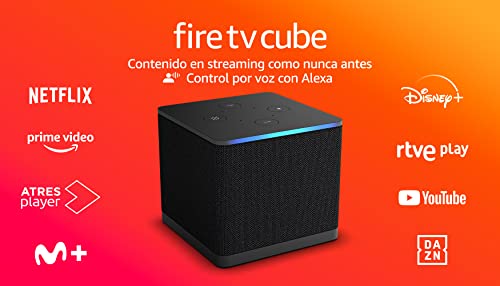 Amazon Fire TV Cube (Última generación) | Reproductor multimedia en streaming con control por voz a través de Alexa, Wi-Fi 6E y Ultra HD 4K
