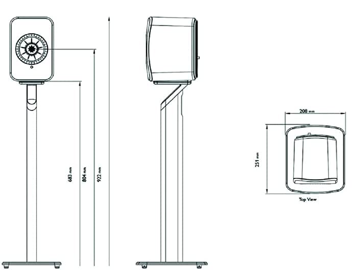 KEF LSX & LSX II S1 Floor Stand Par Gris, Soporte de Altavoz de Aluminio con organización de Cables integrada y Puntas para LSX