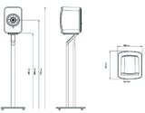 KEF LSX & LSX II S1 Floor Stand Par Gris, Soporte de Altavoz de Aluminio con organización de Cables integrada y Puntas para LSX