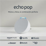 Echo Pop (Última generación) | Altavoz inteligente Bluetooth con Alexa de sonido potente y compacto | Blanco