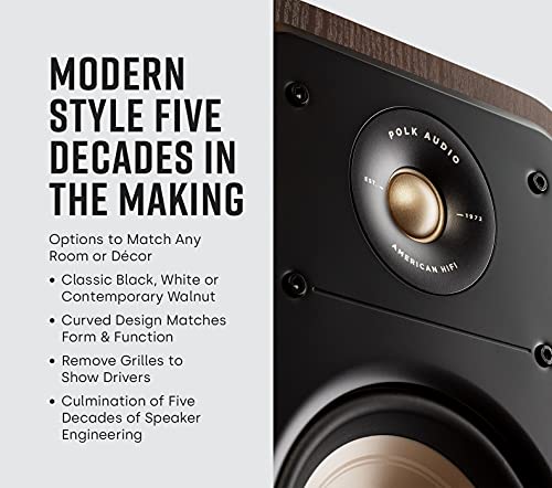 Polk Audio Signature Elite ES55 - Altavoz de Torre con Certificado de de Alta resolución y Dolby Atmos y DTS: Compatible con X, Tweeter de 1 Pulgada y (2) Woofers de 6,5 Pulgadas, Color Blanco
