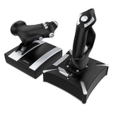 KROM K-FLIGHT -Joystick set, Juego palancas simulador vuelo, Palanca acelerador/dirección, modo interno vibración, Grip sintético mejor agarre, 2 ejes, 2 POV, 16 botones, PC, PS4, Xbox One, Negro