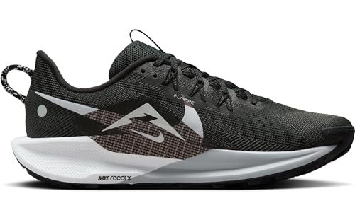NIKE Reactx Pegasus Trail 5, Sneaker Hombre, Black White Anthracite Wolf Grey, 42 EU