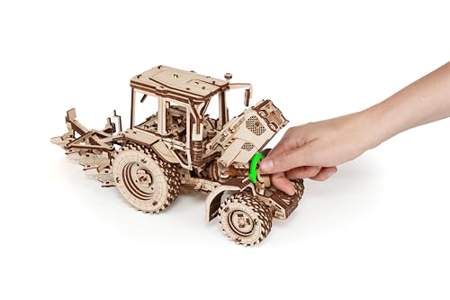 EWA Eco-Wood-Art ARADO 3D de Madera-Rompecabezas para Adultos y Adolescentes, 14+ -Montaje sin pegamento-325 Piezas, Color natuurlijk, Medium (Tractor BELARUS-82.3 with PLOW)