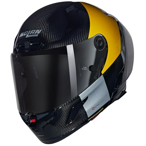NOLAN Helmet X-804 RS Combo Gara 350 M, Carbono/Amarillo/Gris/Negro