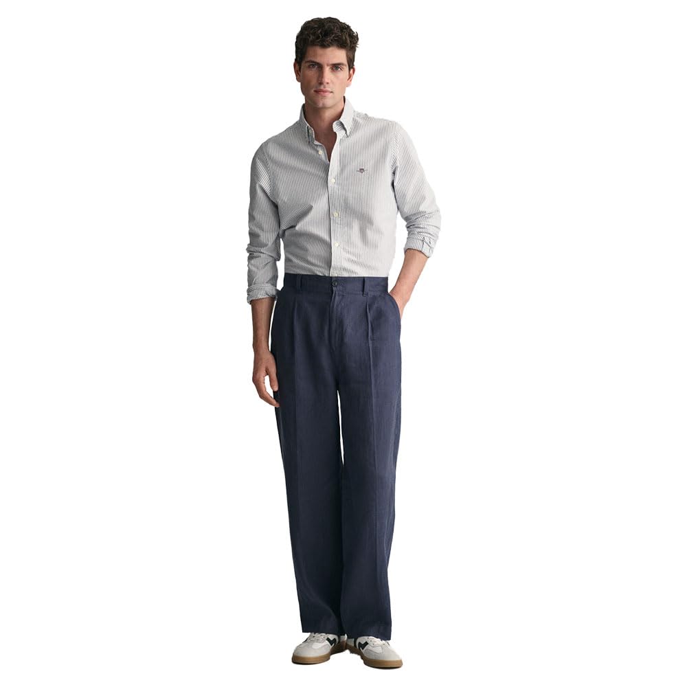 GANT Slim Oxford Banker Stripe Shirt, Persian Blue, M para Hombre