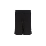 Armani Exchange Cotton French Terry Sweatshort with Stacked AX Logo Pantalones Cortos, Negro y Blanco Roto, L para Hombre