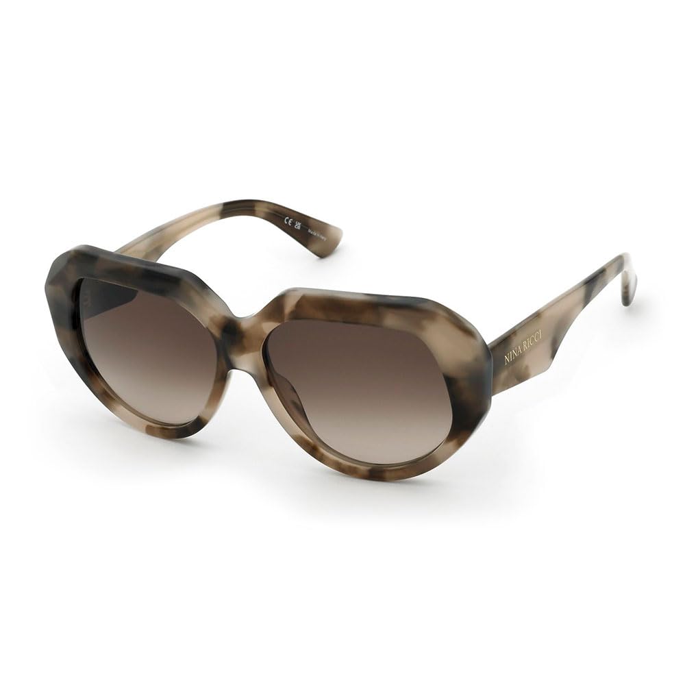 Nina Ricci, SUNGLASSES, SNR435-58-06SK, SHINY OPAL HAVANA, Female