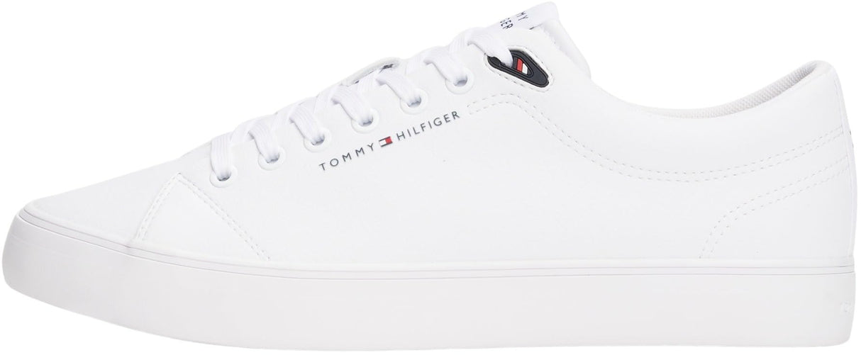 Tommy Hilfiger Sneaker con Suela Vulcanizada Hombre Core Low de Piel, Blanco (White), 43