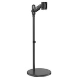 Maclean MC-970 Soporte de Suelo para Monitor Móvil/TV con Ruedas para Pantalla de 17-25", Independiente, Inclinación, Ajustable, VESA 75x75 100x100, Carga de 2 a 10kg (Negro)