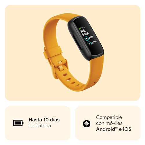 Google Pixel 8 Pro -Smartphone Android Libre con Lente teleobjetivo - Celeste, 128GB + Fitbit Inspire 3, la Pulsera de Salud y Actividad física con hasta 10 días de batería - Amarillo Ocre