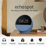 Amazon Echo Spot (modelo de 2024) | Despertador inteligente con sonido de calidad y Alexa | Azul