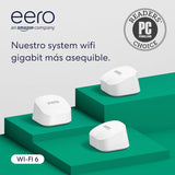 Router wifi de malla eero 6+ de Amazon | Con Ethernet de 1 Gb/s, 420 m2 de cobertura y capacidad para conectar más de 75 dispositivos | pack de 3, modelo de 2022