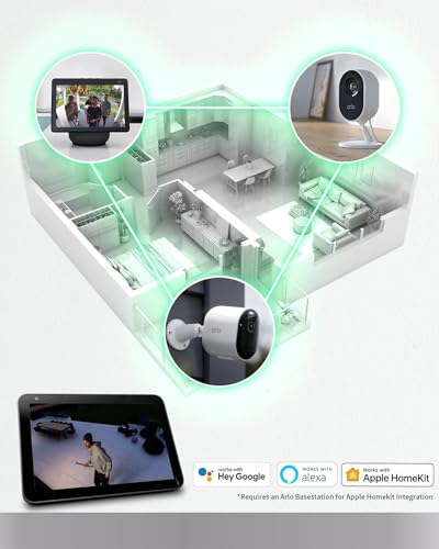 Arlo Pro 5 Camara de Vigilancia WiFi Exterior 2K + Smart Hub, Camara Vigilancia WiFi Interior, Sensor de Movimiento, Alarmas Para Casa, Visión Nocturna, Prueba Arlo Secure Incluida, 3 Cámaras, Blancas