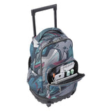 TOTTO - Mochila Escolar con Ruedas Eco-Friendly, Modelo Resma, Capacidad 20 L, Bolsillo para PC 14" y Bolsillos para Botella, Correas en S para Mayor Comodidad, Resistente, Estampado Lienzo