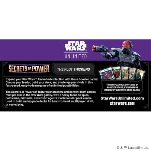 Asmodee Star Wars: Unlimited TCG Secrets of Power Booster Display - 24 Booster Packs with Rare, Foil, Leader & Token Cards, Ages 12+, 2+ Players, 20 Minute Playtime