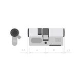 Winkhaus BO01V12TN4550N - Cilindro electrónico doble de para sistema de cierre blueCompact 45/50