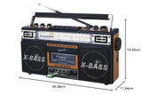 Supersonic SC-3201TBTWOD Bluetooth Retro 4 Band Radio Cassette USB Wood