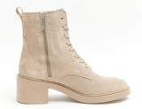 Tommy Hilfiger Botines Mujer Suede Mid Heel Laceup con tacón, Beige (Beige), 39 EU