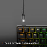 SteelSeries Apex Pro Mini teclado gaming HyperMagnetic – El teclado más rápido del mundo – Accionamiento ajustable – Factor forma compacto 60 % – RGB – Teclas PBT – USB-C – Teclado alemana (QWERTZ)