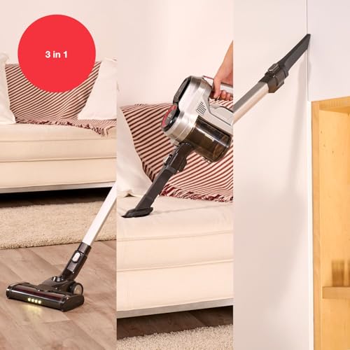 Solac Solution AE2545 - Aspirador versátil, escoba, mano y lanza rincones, baterías de litio 29.6V, depósito 650 ml, zapata con 2 cepillos intercambiables, filtro HEPA, autonomía de 45 min
