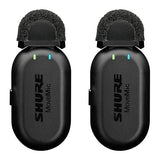 Shure MoveMic Two Kit- Pro Direct to Phone Micrófono inalámbrico Lavalier para iPhone y Android, Bluetooth Mini Mic, Carga de 24 horas, Configuración rápida, IPX4, Portable Clip Lavs (MV-TWO-KIT-Z6)