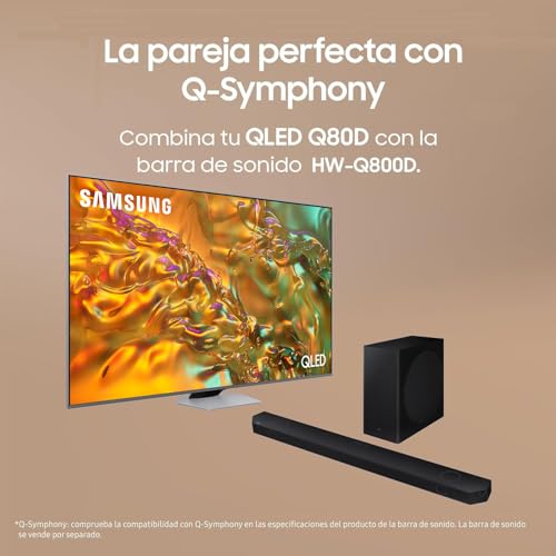 SAMSUNG TV QLED 4K 2024 55Q80D Smart TV de 55" con Imagen y Sonido mejorados, Mayor Control del Color con Full Array, el Mejor Smart TV y Escucha Todos los Altavoces con Q-Symphony