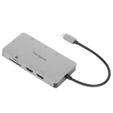 Targus Docking Station USB-C Dual HDMI 4K con Fuente de alimentación Pass-Thru de 100W, hub multipuerto Compatible con 2 monitores 4K UHD, estación Base – Gris, DOCK423EU