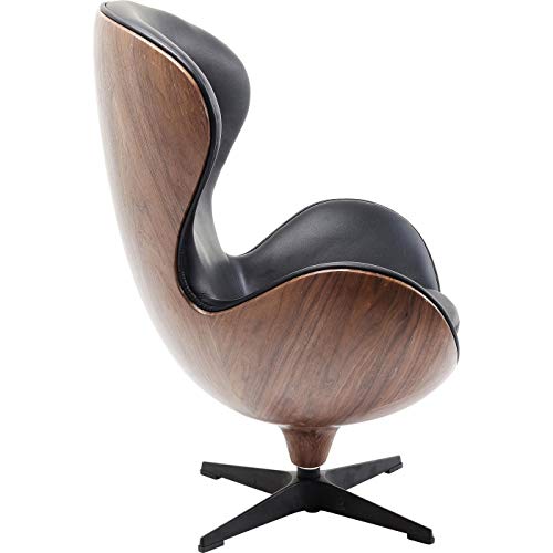 KARE 83346 Sillón Giratorio Lounge, Schwarz Walnuss, 63.5 x 43 x 114