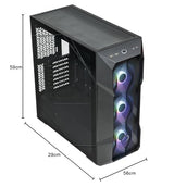Cooler Master MasterBox TD500 Mesh V2 – Caja PC Mid-Tower E-ATX, Malla Poligonal, 3x120mm Ventiladores ARGB Preinstalados, Panel Superior Extraíble, Panel Lateral Vidrio Templado, USB C 10Gbps, Negro