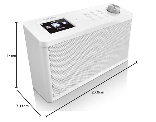 Lenco KCR-2014 - Radio (Internet, Digital, FM, PLL, 4W, 6,1 cm (2.4"), 23,7 cm) Color blanco