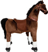 small foot Caballo de Montar con Ruedas de Felpa, Caballito de Juguete, hasta 50kg, para niños a Partir de 5 años, 12462